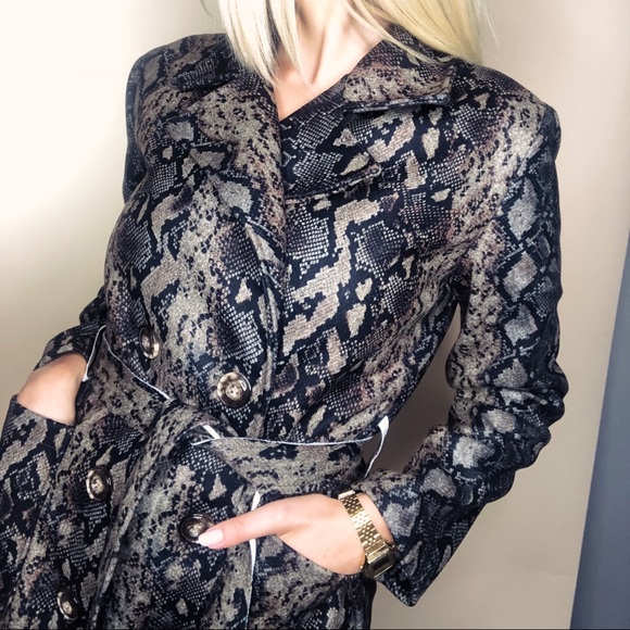 L&D Jackets & Blazers - Italian Snakeskin Print Trench Coat